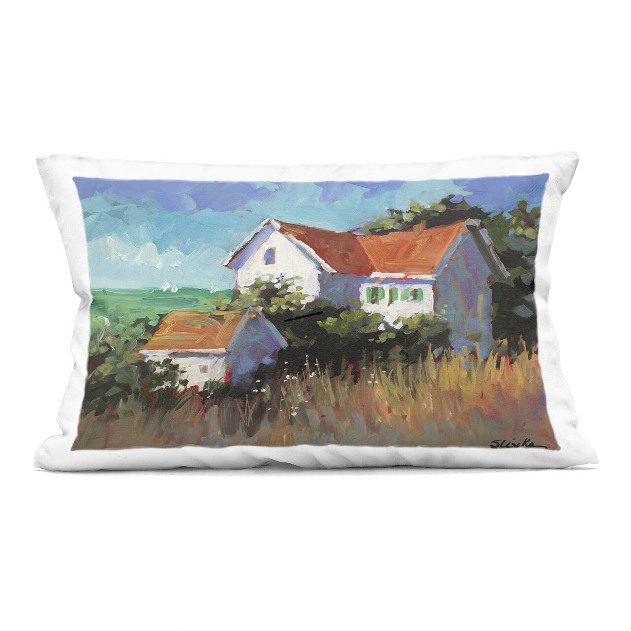 Stupell Industries Seaside House with Ocean View Indoor Pillow, 14 x 7 x 20